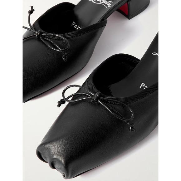 Christian Louboutin Mimiflirt 30 Black Ballet Ballerina Slide Block Heel Mule 39 - Picture 5 of 14
